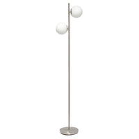 Liam Modern 2 Light Floor Lamp, Brushed Nickel, 66