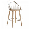 LumiSource Winston Wood Farmhouse Counter-Height Stool - Whitewashed/Antique Copper|Tabouret champêtre Winston de hauteur comptoir en bois - blanchi et cuivre antique