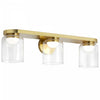 Dainolite Nadine LED Vanity 30w Aged Brass Clear Glass Lamp|Lumière de coiffeuse Nadine de Dainolite en verre transparent, avec fini laiton vieilli et ampoule à DEL de 30 W