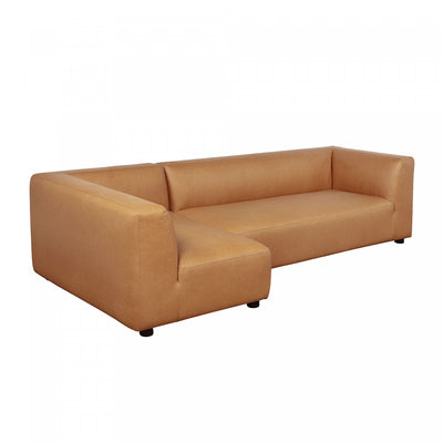 Lukas Contemporary Modern 118" Left-Facing 2-Piece Sectional Sofa in Camel | Canape sectionnel moderne contemporain Lukas 2 pieces, 118", oriente a gauche, couleur camel