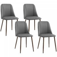 HOMCOM Dining Chairs Set of 4, Velvet Accent Chair, Dark Grey