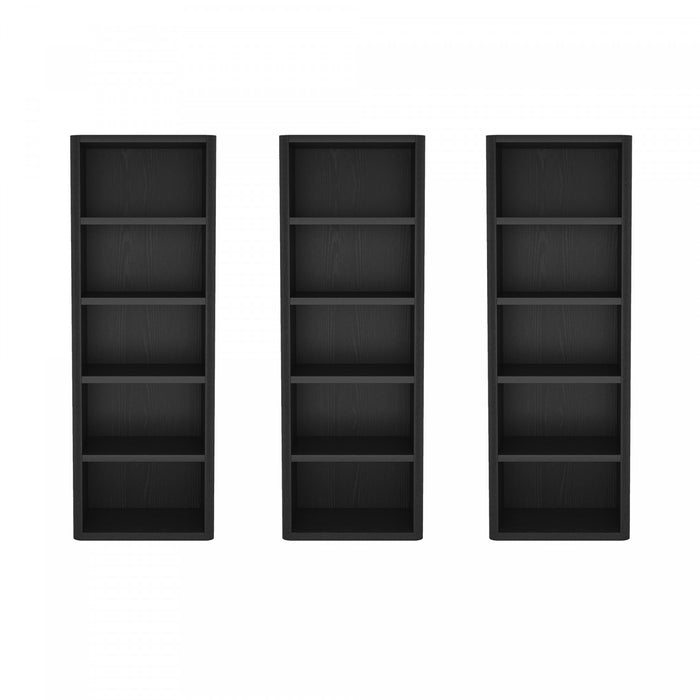 Rivington Modern 28\" Open Bookcase in Black - Set of 3