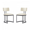 Juno Contemporary Modern Vegan Leather Metal Side Chair in Cream - Set of 2 | Chaise laterale contemporaine moderne Juno en cuir vegetalien et metal, creme - Lot de 2