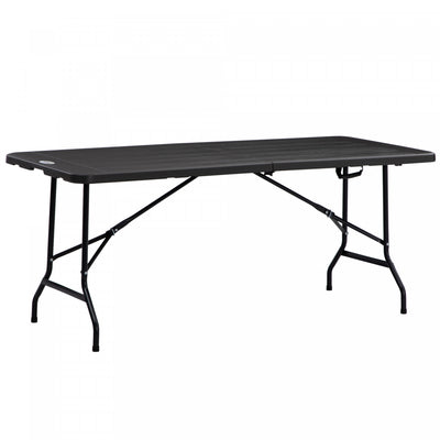 Outsunny 6 Ft Outdoor Dining Table For 6, Folding Patio Table Steel Legs