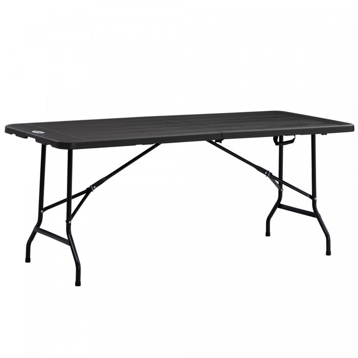 Outsunny 6 Ft Outdoor Dining Table For 6, Folding Patio Table Steel Legs