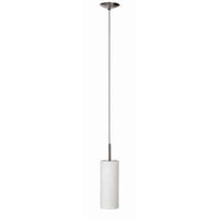 Dainolite Paza 1 Light Pendant Satin Chrome Finish White Frosted Glass Lamp