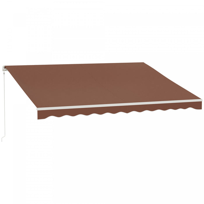 Outsunny 10' X 13' Electric Retractable Awning W/ Remote Controller, Coffee
