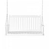 Outsunny 2-people Porch Swing Bench With 2 Hanging Chains For Deck White|Outsunny Balancelle De Porche Pour 2 Pers Avec Chaines De Suspension