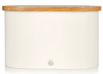 Salton Swan Nordic Bread Bin with Cutting Board - White|Boîte à pain Swan de style nordique avec planche à découper - blanche