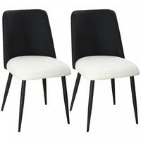 HOMCOM Dining Chairs Set of 2 Upholstered for Dining Room, Kitchen, Black