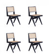 Hamlet Industry Chic Wood Dining Chair in Black and Natural - Set of 4