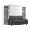 Bestar Pur Queen 10-Shelf Murphy Bed with Sofa - White|Grand lit escamotable Pur de Bestar avec 10 tablettes et sofa - blanc