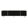 Frances Modern Tv Stand With 4 Doors,high-gloss Black Tv Stand