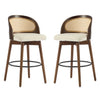 Calvin Indoor Counter Height Swivel Bar Stool Set of 2 with Ergonomic Backrest,Walnut | Calvin – Lot de 2 tabourets de bar de hauteur comptoir pivotants pour interieur avec dossier ergonomique, finition noyer