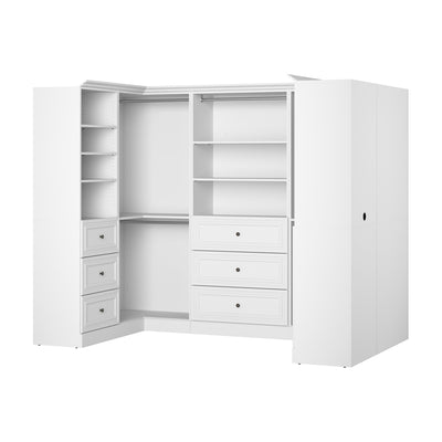 Bestar Versatile 108 W U-Shaped Walk-In Closet Organizer - White|Organisateur de pièce-penderie en forme de U Versatile de Bestar de 108 po (L) - blanc