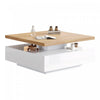 Liam Rotating Coffee Table with 360° Swivel Top,White | Liam table basse pivotante – table avec plateau rotatif a 360°, blanc