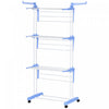 Homcom Foldable Clothes Drying Rack With 2 Side Wings 4 Castors