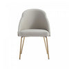 Gracie Modern Metal Vegan Leather Dining Chair in Stone Gray and Gold | Chaise de salle a manger moderne Gracie en metal et cuir vegetalien, gris pierre et or