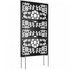 Outsunny 72" x 38" Metal Outdoor Privacy Screen, Black