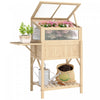 Outsunny Raised Garden Bed Planter with Cold Frame, Folding Table, Natural