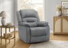 MONARCH SPECIALTIES 34\" WIDE, LARGE UPHOLSTERED POWER RECLINING CHAIR, USB PORTS INCLUDED, BLUE FABRIC, TRANSITIONAL Recliner