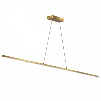 Dainolite Array LED Horizontal Pendant 30w 48" Aged Brass Finish White Acrylic Diffuser Lamp|Luminaire suspendu horizontal Array de Dainolite de 48 po en acrylique blanc qui diffuse la lumière, avec fini laiton vieilli et ampoule à DEL de 30 W