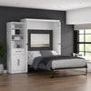 Bestar Key West Queen Murphy Bed & Closet Organizer with Drawer & Doors (94 W) - Pure White Oak|Grand lit escamotable Key West de Bestar de 94 po (L) avec organisateur de garde-robe, tiroir et portes - blanc chêne solide