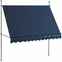 Outsunny 10' X 4' Retractable Awning, Freestanding & Non-screw, Blue