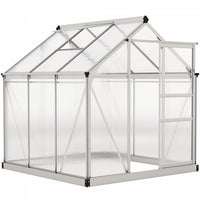 Outsunny Greenhouse, Walk-in Hot House, Clear Pc Board With Sliding Door