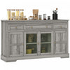 HOMCOM Sideboard Buffet Cabinet, Coffee Bar Cabinet, Weathered Grey Oak