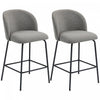 HOMCOM 27" Counter Height Modern Bar Stools Set of 2 with Back, Dark Grey