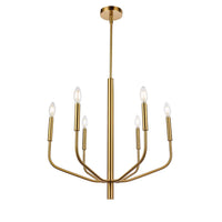 Dainolite Eleanor 6 Light Chandelier Aged Brass Lamp