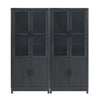Jodie Mid-Century Modern 31" Bookcase Cabinet in Charcoal Gray (6-Shelf) - Set of 2 | Armoire bibliotheque Jodie style mi-siecle moderne 79 cm en gris charbon (6 etageres) – Lot de 2