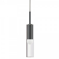 Dainolite Palmer 1 Light Pendant Matte Black Clear Glass Lamp