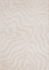 Lincoln Modern Luxurious Plush White Curves Area Rug - 7'10\" x 11'2\"