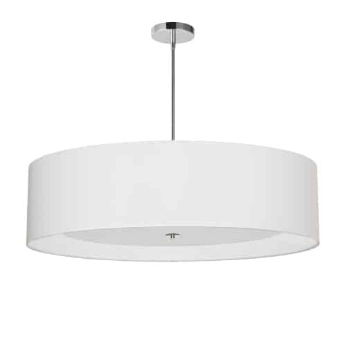 Dainolite Helena 4 Light Pendant 34\" Dia Polished Chrome Finish White Shade White Diffuser Lamp