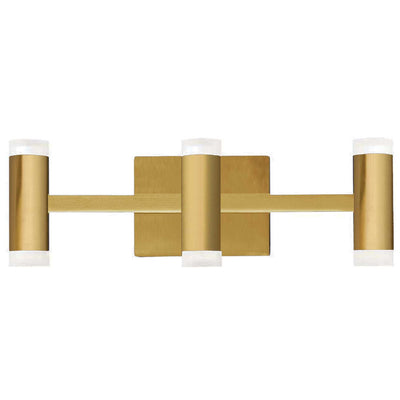Dainolite Wilson Vanity Light 33w LED Aged Brass Frosted Acrylic Diffuser Lamp|Lumière de coiffeuse Wilson de Dainolite en acrylique givré qui diffuse la lumière, avec fini laiton vieilli et ampoule à DEL de 33 W