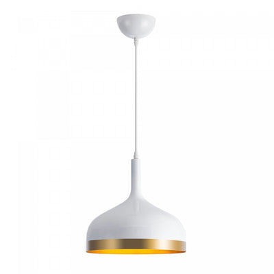 Dash Collection 12" Pendant Ceiling Light - White & Gold|Luminaire suspendu de la collection Dash de 12 po - blanc et doré