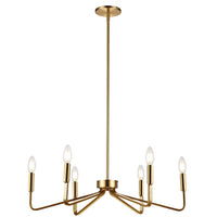 Dainolite Clayton 6 Light Chandelier Aged Brass Lamp