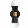 Dainolite Fortuna 2 Light Wall Sconce Matte Black & Aged Brass Lamp|Applique murale Fortuna de Dainolite avec fini noir mat et laiton vieilli, et 2 ampoules