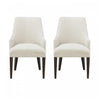 Beever Modern Chenille Wood Armchair in Cream - Set of 2 Dining Chair | Fauteuil moderne Beever en bois et chenille creme - Lot de 2