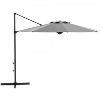 Outsunny 10ft Cantilever Patio Umbrella Offset Umbrella W/ Crank&tilt Grey
