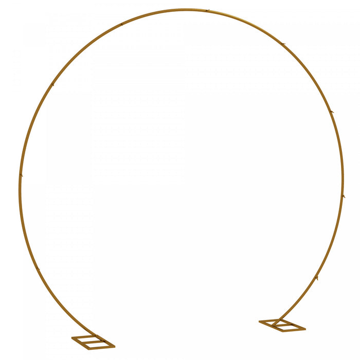 Outsunny 9.1ft Gold Wedding Arch Round Backdrop Stand For Birthday Party