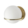 Dainolite Sofia 1 Light Wall Sconce Aged Brass White Opal Glass Lamp|Applique murale Sofia de Dainolite en verre blanc opale, avec fini laiton vieilli et 1 ampoule
