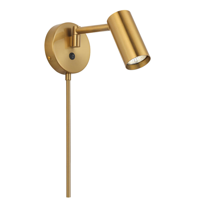 Dainolite Stanly 1 Light Wall Swing Arm Spotlight Aged Brass Lamp