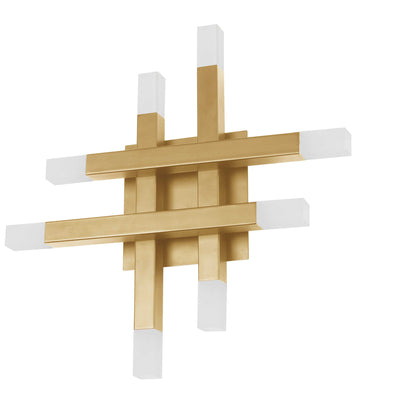 Dainolite Acasia Wall Sconce 24w Aged Brass Frosted Acrylic Diffuser Lamp|Applique murale Acasia de Dainolite en acrylique givré qui diffuse la lumière, avec fini laiton vieilli et ampoule de 24 W