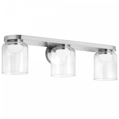 Dainolite Nadine LED Vanity 30w Polished Chrome Clear Glass Lamp|Lumière de coiffeuse Nadine de Dainolite en verre transparent, avec fini chromé poli et ampoule à DEL de 30 W