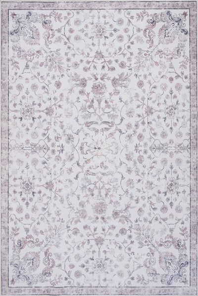 Aqua Primavera Washable Non-slip Low Pile Area Rug 8'x10' | Aqua Primavera Tapis Lavable Et Antiderapant A Poils Ras 8'x10'