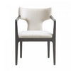 Eloria Mid-Century Modern Chenille Wood Armchair in Cream | Fauteuil Eloria style moderne du milieu du siecle en bois et chenille creme