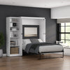 Bestar Key West Full Murphy Bed with Closet Organizer (88 W) - Pure White Oak|Lit double escamotable Key West de Bestar de 88 po (L) avec organisateur de garde-robe - blanc chêne solide